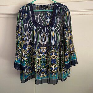 Separates by New York City Design Co., long bell sleeves Boho blouse, size 1X